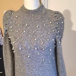 Ann Taylor gray pearl dress size xs